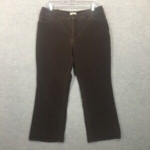 St Johns Bay 16P Stretch Brown Corduroy Bootleg Jeans Pants Midrise Petites VGUC